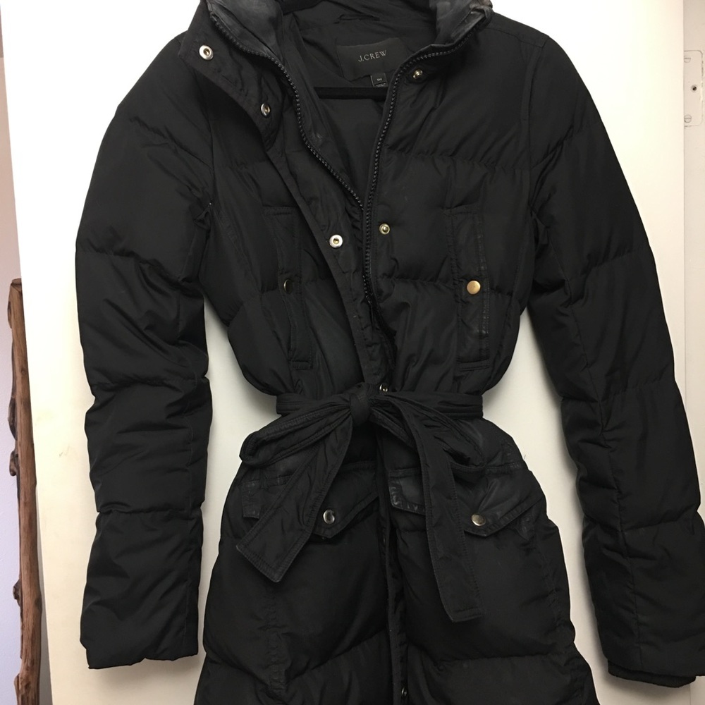 J. Crew tall medium TM black puffy coat